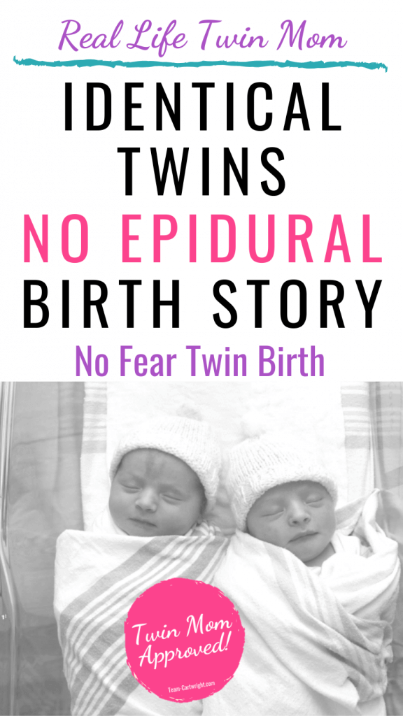 Identical twins no epidural birth story a no fear twin birth with picture of newborn twins in black and white