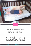 Deciding when and how to transition from a crib? Here is how we transitioned and the factors we took into account. #crib #toddlerbed #cribtotoddlerbed #toddlerchanges #childhoodtransitions #toddlersleep #kidsleep #toddlerrooms #toddlercrib #nursery Team-Cartwright.com