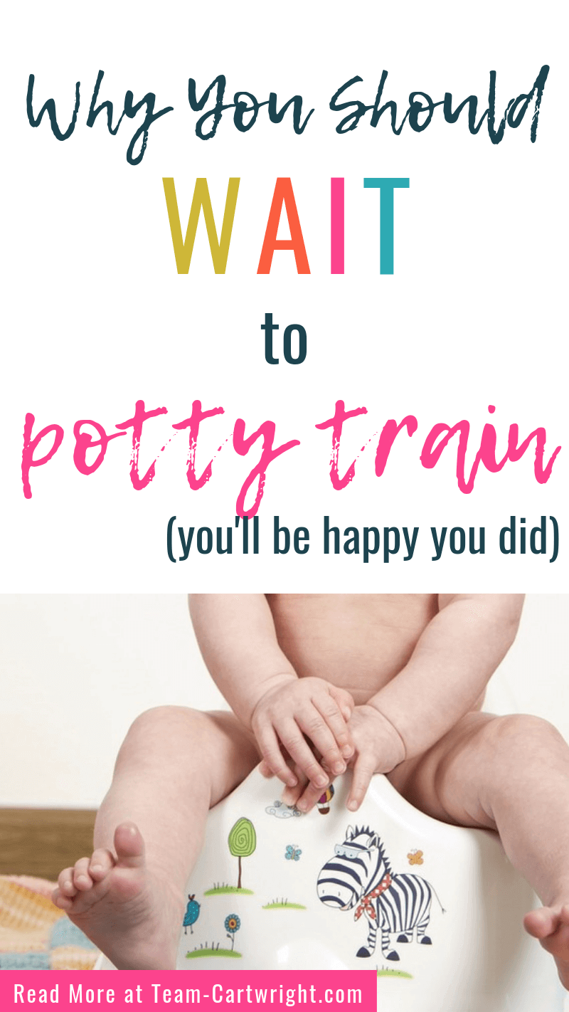 Why You Should Wait to Potty Train (You'll Be Happy You Did? and picture of a toddler on a training potty