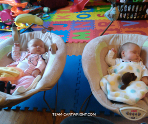 Bay bouncers for twins- One of the must haves for newborn twins. #twins #gear #newborn