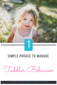 Learn the one phrase you need to remind your children of behavior rules. 6 simple words that your child can remember and put into action. #toddler #discipline #preschooler #behavior #mantra #parenting Team-Cartwright.com