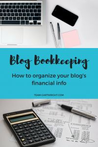 How to organize your blog bookkeeping information.