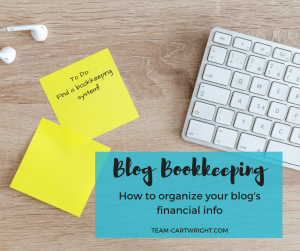 How to organize your blog's bookkeeping information.