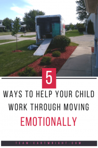 Moving can be hard on children, especially when they are little. Here are my 5 tips to help your child work through the emotions that go along with moving to a new home.  #toddler #moving #emotions #transitions #feelings #preschooler #packing #transition Team-Cartwright.com