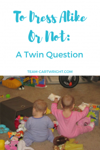 Should you dress your baby twins alike? The pros and cons of identical clothing.