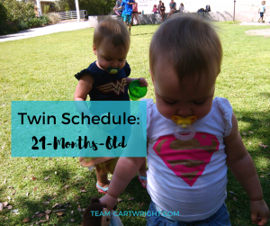 Looking for sample schedules? Here is our twins 21-months-old schedule. #Toddler #schedule #twins