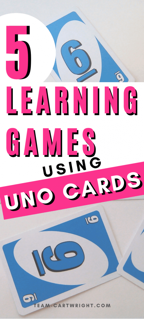 Learning games using Uno Cards for kids