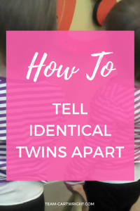 Are you expecting identical twins? Worried you won't be able to tell them apart. You will. And here are some tips to help you out. Identical twins | newborn twins | expecting twins | #pregnant #twins #identical #newborn #identification Team-Cartwright.com