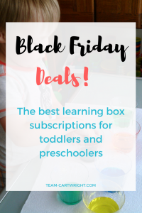 Black Friday Deals 2017! The best learning box subscriptions for #toddlers and #preschoolers. #learningbox #gift #blackfriday #laerningactivity