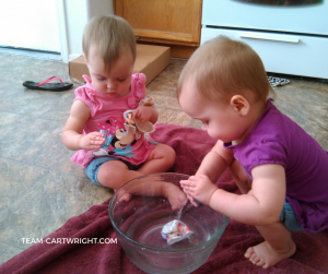 One-Year-Old Twins playing in water. Surviving life with one-year-old twins #twins #toddler