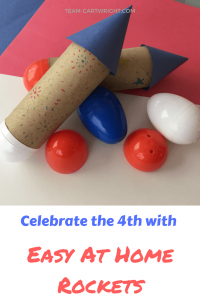 Make easy and safe rockets, perfect for toddlers and preschoolers. Celebrate the 4th of July with STEAM! #preschoolstem #fourthofjulycraft #fourthofjulySTEM #4thofjulyscience #July4thcraft #toddlerSTEAM #preschoolSTEAM #homeschoolSTEAM #holidayscience #summerscience #toddlerlearning #preschoollearningSTEM Team-Cartwright.com