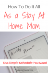 As busy moms we need to do it all. But can we? Realistically, probably not. But we can certainly do our best and utilizing a block schedule can help us fit in everything we need to do in a day. Learn what this is and how to build your blocks to maximize your daily efficiency. Prioritizing Tasks | Cleaning with kids | Daily Organizing | Busy Mom Help | Block Scheduling | Stay at home mom #cleaning #hack #schedule #organization #mom #busy Team-Cartwright.com