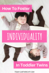 Twin parents know they need to treat their twins as individuals, not a unit. But having twin toddlers and one sole caregiver can make that tough. Here are ways to train yourself as a parent to recognize your twins as individuals and let your twins feel seen for who they really are. Twin Toddlers | Twins As Individuals | Parenting Twins | Encouraging individuality in twins #twins #toddlers #parenting #raising #individuals #encourage #individuality Team-Cartwright.com