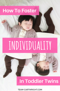 How to encourage individuality in toddler twins. Twin parents know they need to treat their twins as individuals, not a unit. But having twin toddlers and one sole caregiver can make that tough. Here are ways to train yourself as a parent to recognize your twins as individuals and let your twins feel seen for who they really are. Twin Toddlers | Twins As Individuals | Parenting Twins | Encouraging individuality in twins #twins #toddlers #parenting #raising #individuals #encourage #individuality Team-Cartwright.com