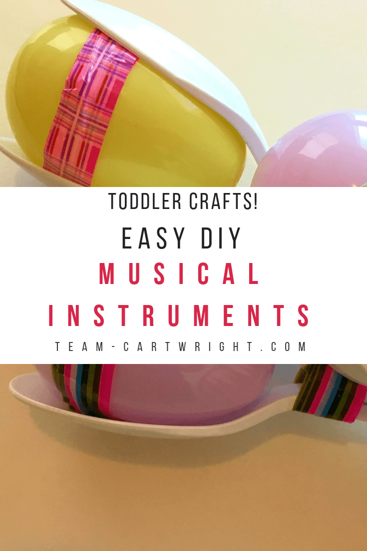 Easy DIY Musical Instruments for Kids! Simple and fun crafts for toddlers and preschoolers. Make music and work on math skills! #DIY #instruments #music #toddler #preschool #learning #activity #math #counting #easy Team-Cartwright.com