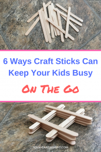 Lazy Mom Hack: Craft sticks are the perfect on the go activity. Pack some in your purse and your children can be entertained anywhere. Here are 6 easy learning activities for busy on the go families using craft sticks. Toddler Activities | Preschooler Activities | Learning Activity | No Prep Activity | Easy Learning | Lazy Mom Hack | Travel Activity for Kids #learningactivities #preschool #toddler #kid #STEMactivity #noprepactivity #travelactivity #craftsticks #kidcraft Team-Cartwright.com