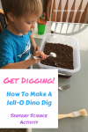 Sensory STEM fun with a tasty archaeological dig. Use Jell-O to create a science project your kids can eat! #STEMactivity #scienceathome #toddlerlearning #preschoollearning #homeschool #birthdaypartyactivity #kidcraft Team-Cartwright.com