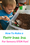 How To Make a Tasty Dino Dig for Sensory STEM Fun. Simple Archaeological dig for kids using food. Perfect science project for toddlers, preschoolers, and kids. #STEMactivity #kidcraft #scienceproject #toddlerlearning #preschoollearning #dinosauractivity #dinobirthday Team-Cartwright.com