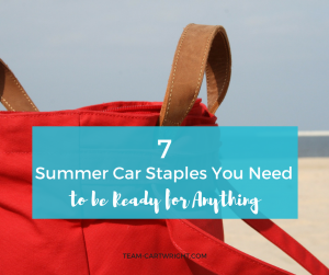 7 Summer car staples you need to be ready for anything. Everything you need packed in your car to be spontaneous with your kids this summer! #summerfun #summerschedule #carsupplies #toddlersupplies #preschoolsupplies #summerhacks #momhacks Team-Cartwright.com