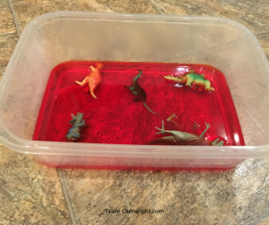 Sensory STEM fun with a tasty archaeological dig. Use Jell-O to create a science project your kids can eat! #STEMactivity #scienceathome #toddlerlearning #preschoollearning #homeschool #birthdaypartyactivity #kidcraft