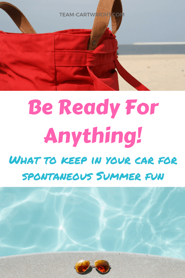 7 Summer car staples you need to be ready for anything. Everything you need packed in your car to be spontaneous with your kids this summer! #summerfun #summerschedule #carsupplies #toddlersupplies #preschoolsupplies #summerhacks #momhacks Team-Cartwright.com