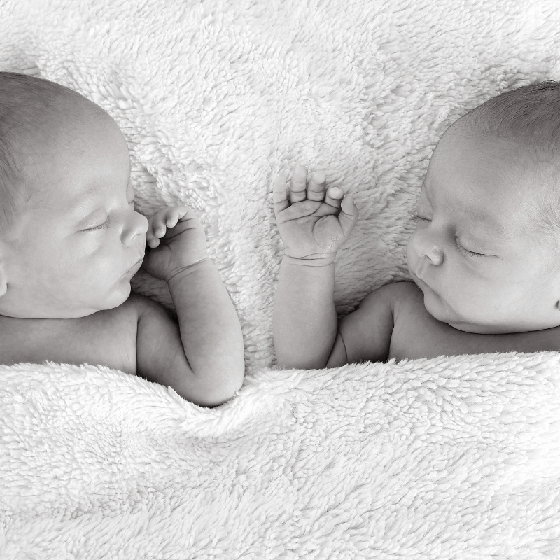 cute sleeping baby twins