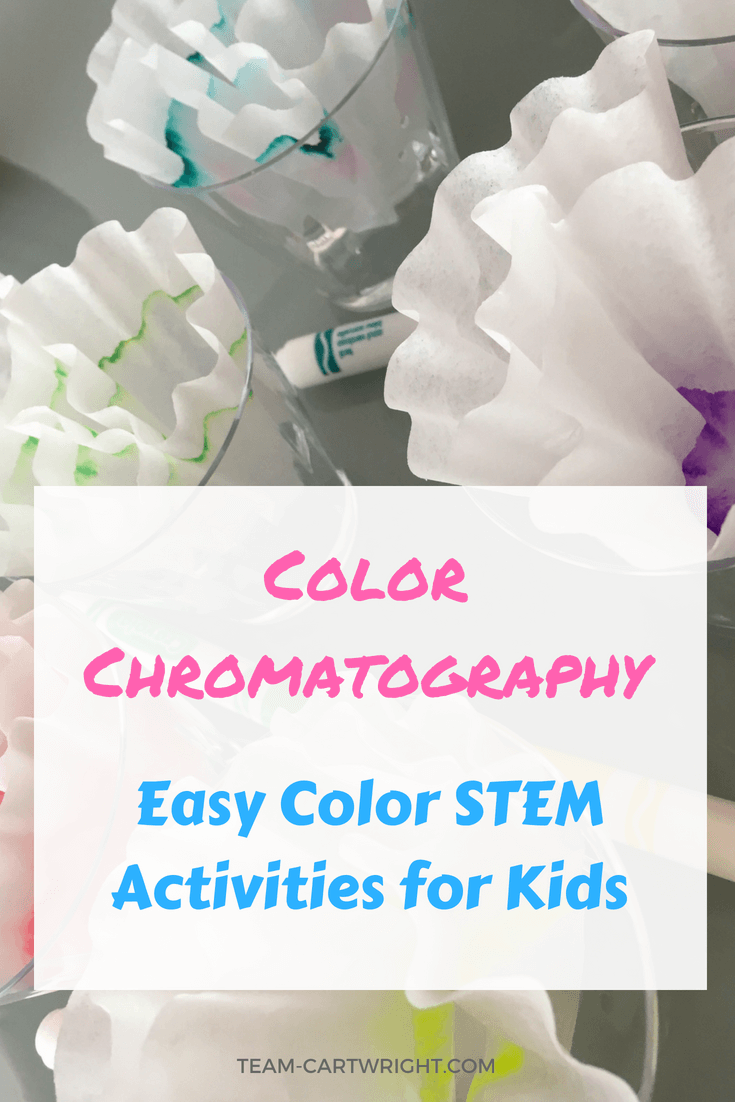 Teach your children about the chemistry of color and chromatography with an easy STEAM project. Turn it into a fun art experience while you're at it. #STEAMproject #colorscience #colorchemistry #sciencefairideas #scienceproject #summerscience #rainbowartactivity #rainbowscience #toddlerscience #preschoolscience Team-Cartwright.com