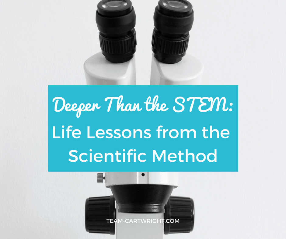 Find out why the scientific method matters. Learn how it provides valuable life lessons to your children and why you should embrace the STEM fields. #kidSTEM #toddlerSTEM #toddlerscience #preschoolscience #homeschool #learningactivities #sciencefair #lifelessonsforkids #integritykids #kidmorals Team-Cartwright.com