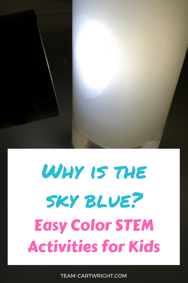 Answer the question 'Why is the sky blue?' Plus more easy STEM activities to explore color with your toddler and preschooler. #colorchromatography #colorscience #colorSTEM #toddlerSTEM #preschoolSTEM #toddlerscience #preschoolscience #homeschool #summerscience #sciencefairideas #easySTEM #STEAMactivities #scienceartproject #kidcraft Team-Cartwright.com