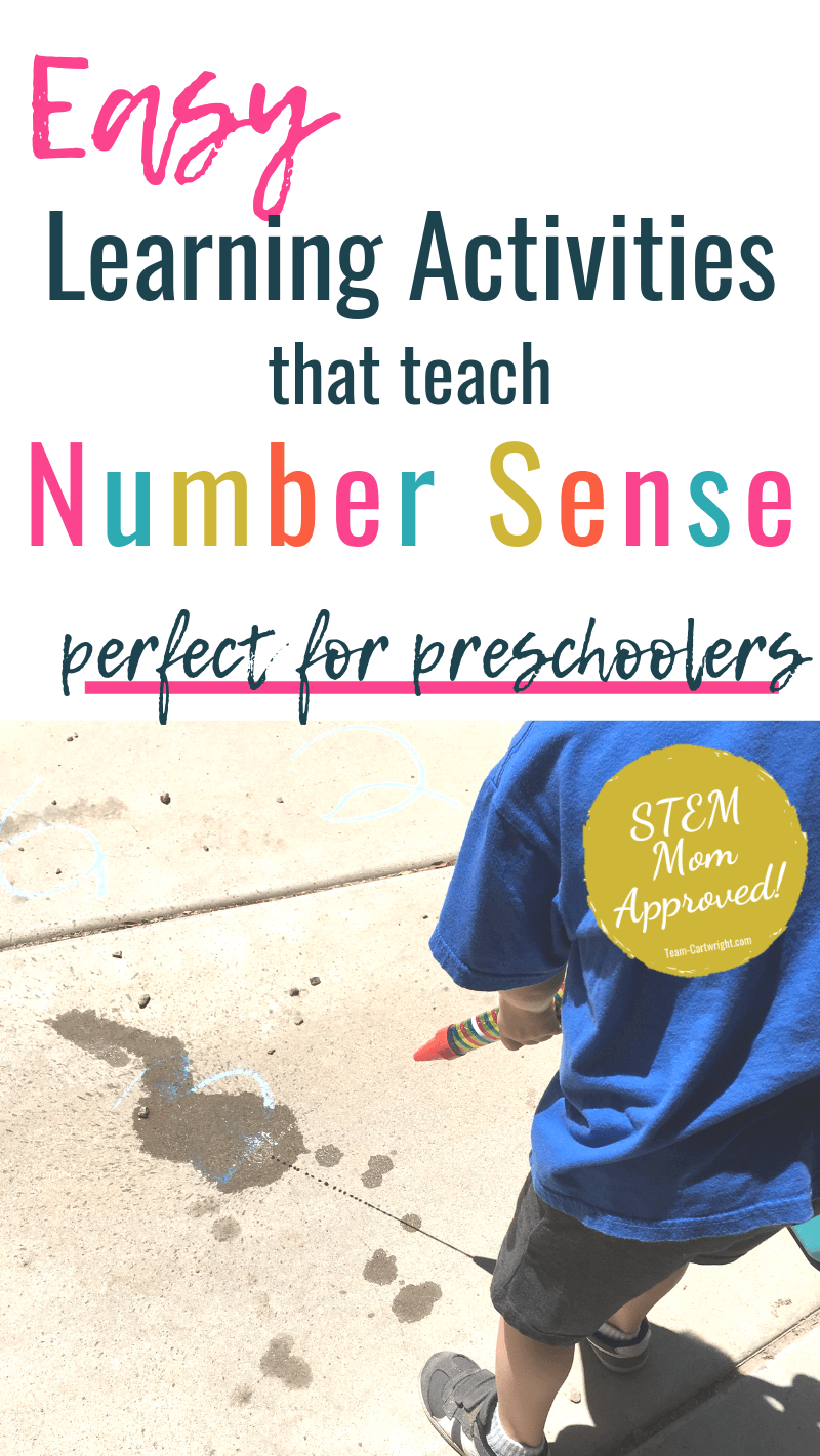 easy learning activities that teach number sense perfect for preschoolers with picture of child playing number sense game