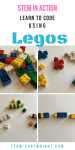 Teach your kids coding basics with Legos! 4 levels of activities for kids of all ages, toddler and up. Color sorting, pattern recognition, and basic codes included. #coding #legos #STEM #learning #activity #toddler #preschooler #kid Team-Cartwright.com