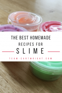 Find the best homemade slime recipes. Butter slime, glitter slime, color changing slime, and more. And learn the science behind the slime! #slime #recipes #glitter #butter #magnetic #science #stem #sensory #activity Team-Cartwright.com