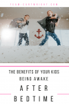 The benefits of your kids being awake after bedtime. Keep the early bedtime and give your kids the gift of imagination time. #sleep #kids #bedtime #preschooler #babywise Team-Cartwright.com