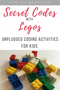 Learn how to make secret codes with Legos! What your kids are really learning are coding basics. Unplugged coding fun for preschoolers and kids! #Coding #CodingforKids #Legos #LegoCoding #SecretCode #SecretMessage #LearningActivity #STEM #ComputerScience #Science #Preschool Team-Cartwright.com