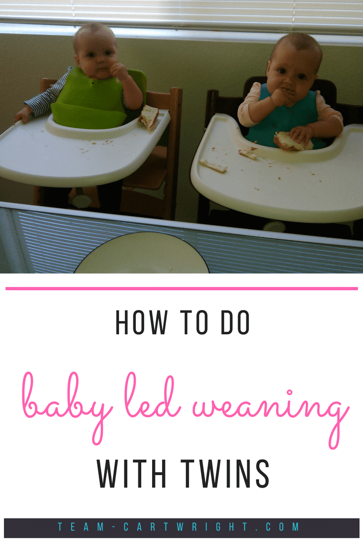 How to do Baby Led Weaning with twins and why it is such a great way to introduce solid food to your twins. #BLW #baby #led #weaning #twins #solids #food #baby Team-Cartwright.com