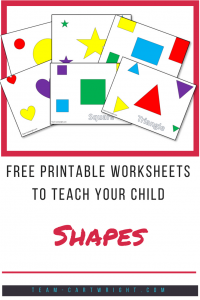 Free printables to help your child lea shapes! Shapes are the building blocks of literacy and math skills. Enjoy these free worksheets! #free #printables #shapes #leaing #activity #toddler #preschooler Team-Cartwright.com