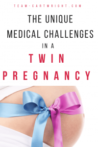 All pregnancies have their risks, and twin pregnancy is no exception.  Identical twins create unique challenges that doctors look out for.  Here are some of those risks and why there are so many appointments with a twin pregnancy. #identical #twin #pregnancy #risk #TTTS #ultrasound Team-Cartwright.com