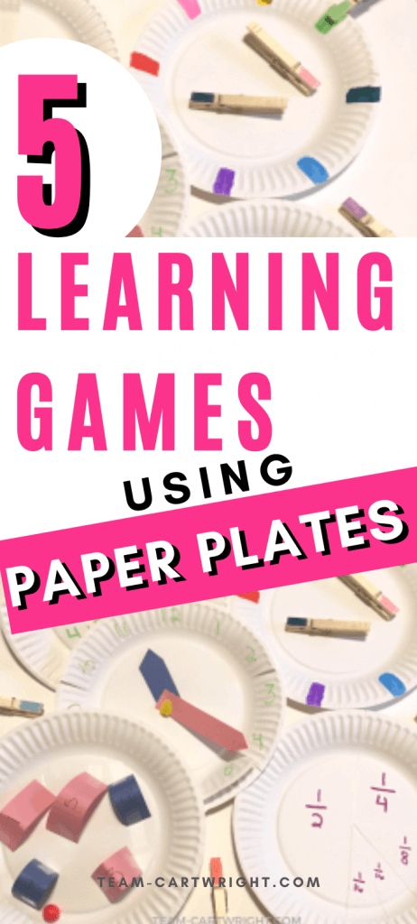 learning games using paper plates for toddler preschool kindergarten