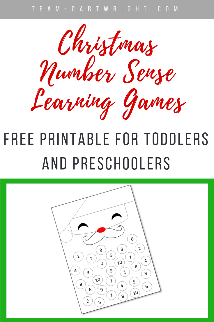 Free printable Christmas Counting Worksheet! Get this free printable to practice counting and number sense with your preschooler and toddler! #christmasactivity #christmascraft #christmasSTEM #learningactivity #numbersense #counting #toddler #preschool #kids Team-Cartwright.com