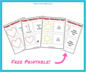 Free printable thaumatrope Valentines for kids! Grab this printable and make an amazing optical illusion with your kids! #Thaumatrope #ValentineSTEM #HomemadeValentine #LearningActivity #FreePrintable Team-Cartwright.com