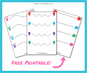 Free printable cutting worksheets! Work scissor skills with your preschooler with these easy and fun printables. #ScissorSkills #CuttingWorksheet #FreePrintable #PreschoolWorksheet #FineMotorSkills Team-Cartwright.com