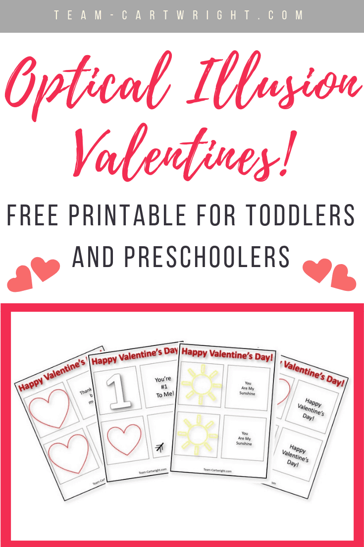 Free printable Valentines! Learn how to make a simple but awesome optical illusion known as a thaumatrope!  Learn how to make these at home and get the free printables to help out.  STEAM Valentine's Day! #Thaumatrope #FreePrintable #Valentine #FreeValentine #STEMActivity #STEMValentine Team-Cartwright.com