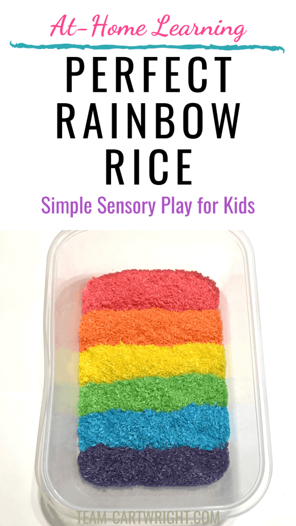 how to make perfect rainbow rice with picture of rainbow rice sensory bin