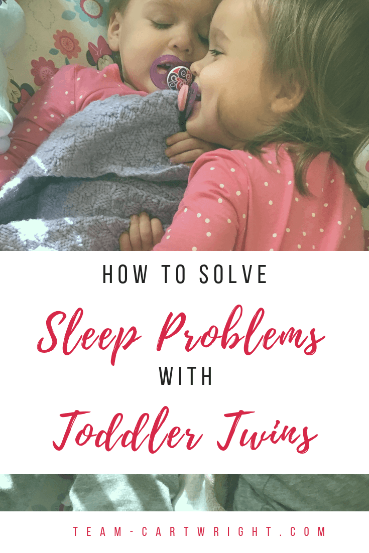 Toddler Twin Sleep Tips. How to help your toddler twins get through sleep regressions and disruptions. Learn why your twin toddlers aren't sleeping and how to get back on track. #ToddlerTwins #TwinTips #TwinToddlers #TwinSleep #ToddlerSleep #ToddlerTwinSleep Team-Cartwright.com