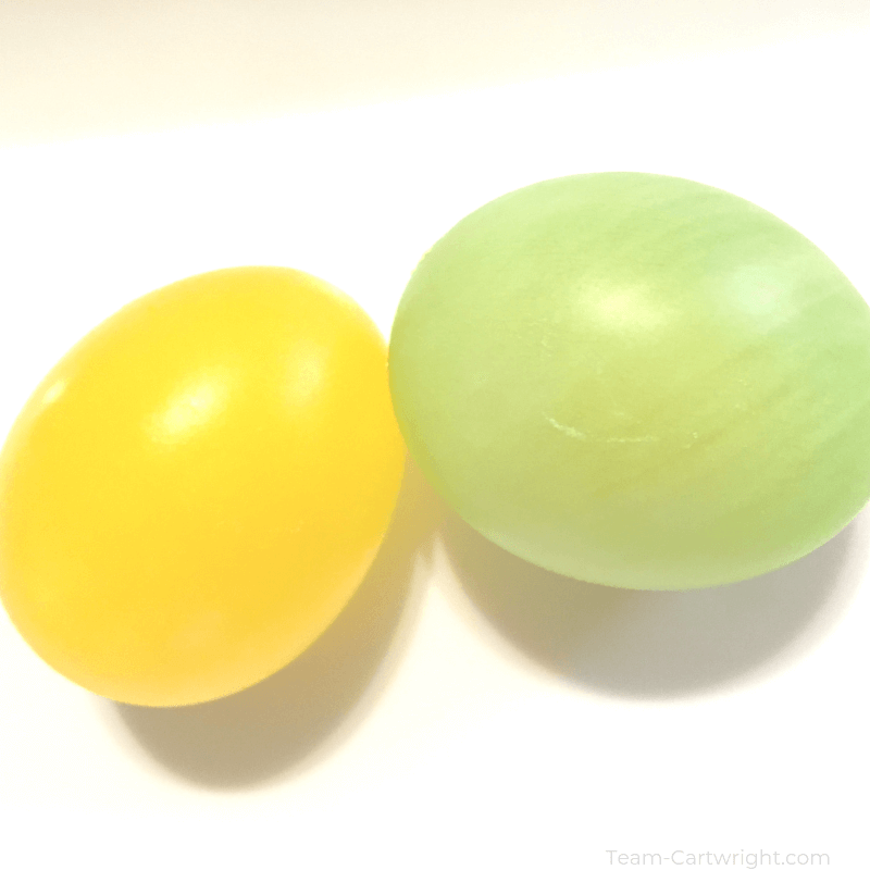 picture of yellow and green easter eggs