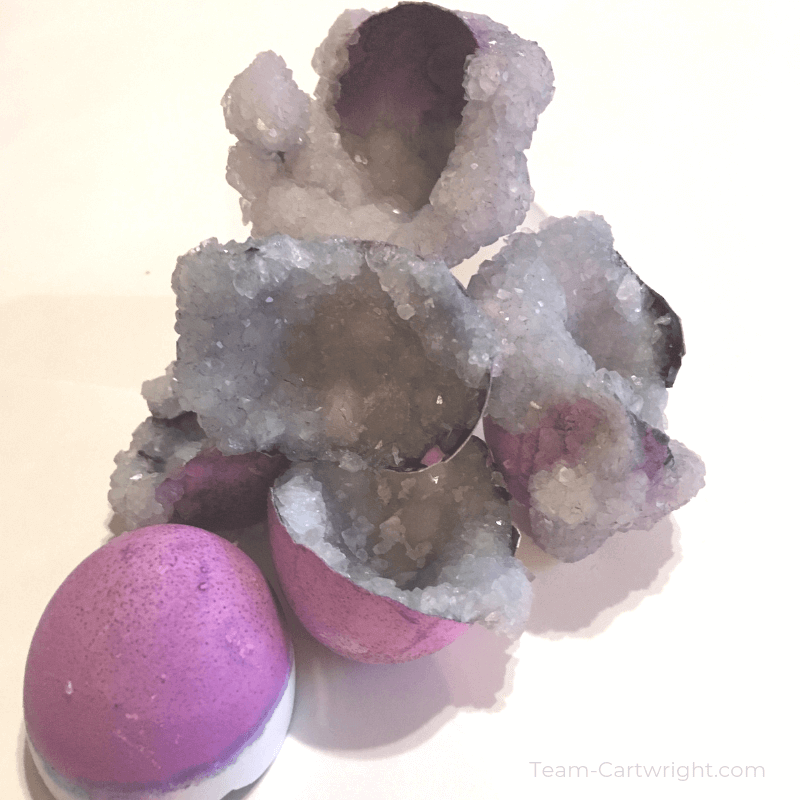 image of purple Easter egg geodes