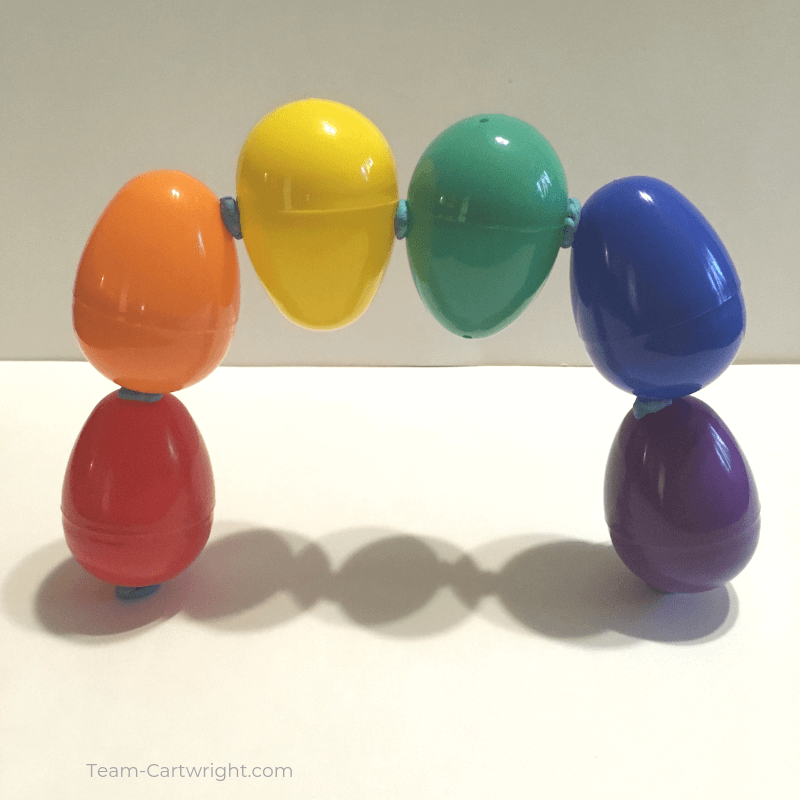 picture of colorful easter eggs in an arch