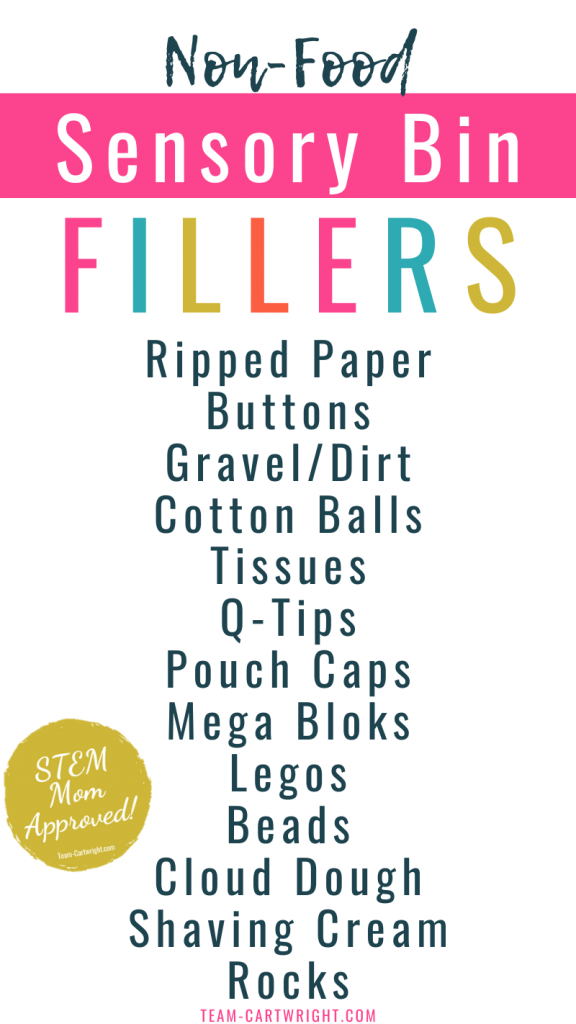 Non-Food Sensory Bin Filler Ideas