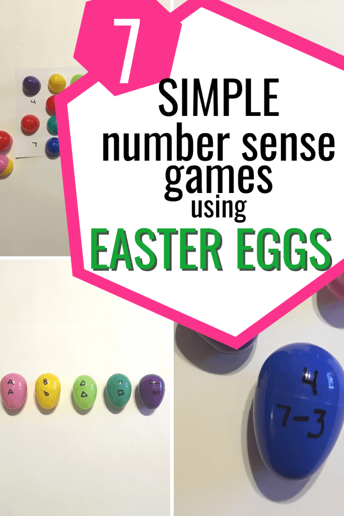 Simple number sense games using easter eggs