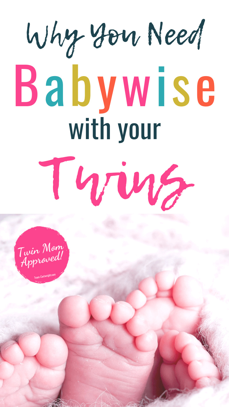 picture of twin feet with text why you need babywise with your twins